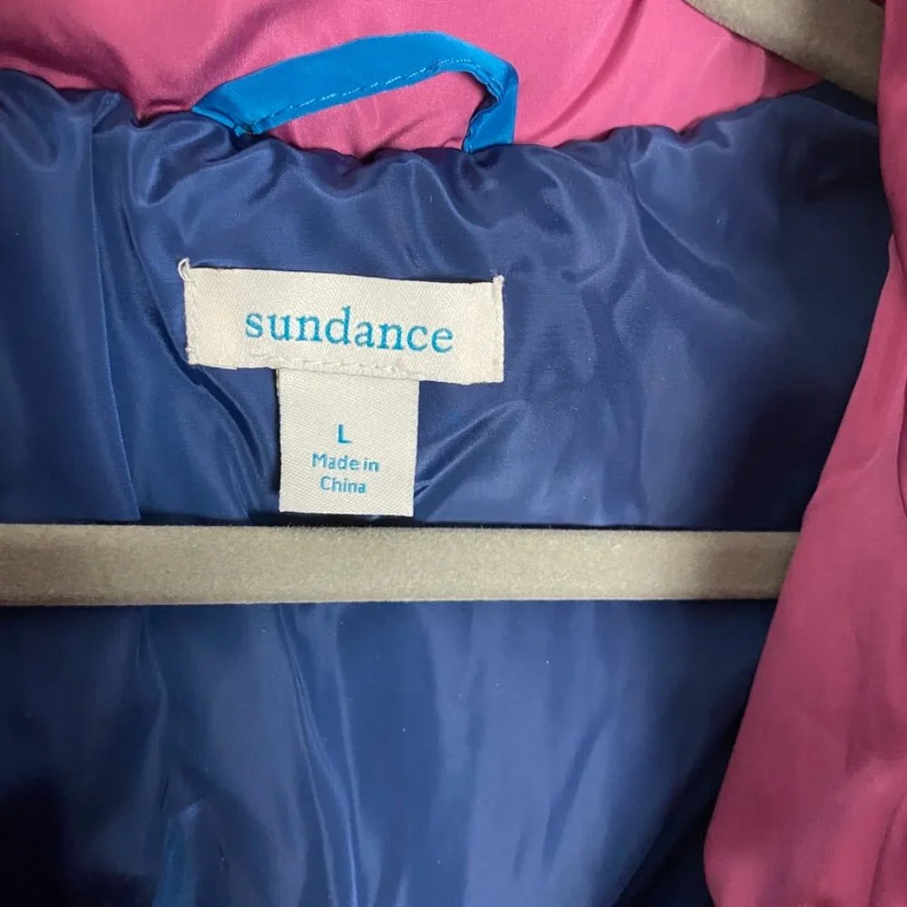 SUNDANCE Greer Mountain Jacket Large Puffer Winter Retro Colorblock Striped - Picture 5 of 7